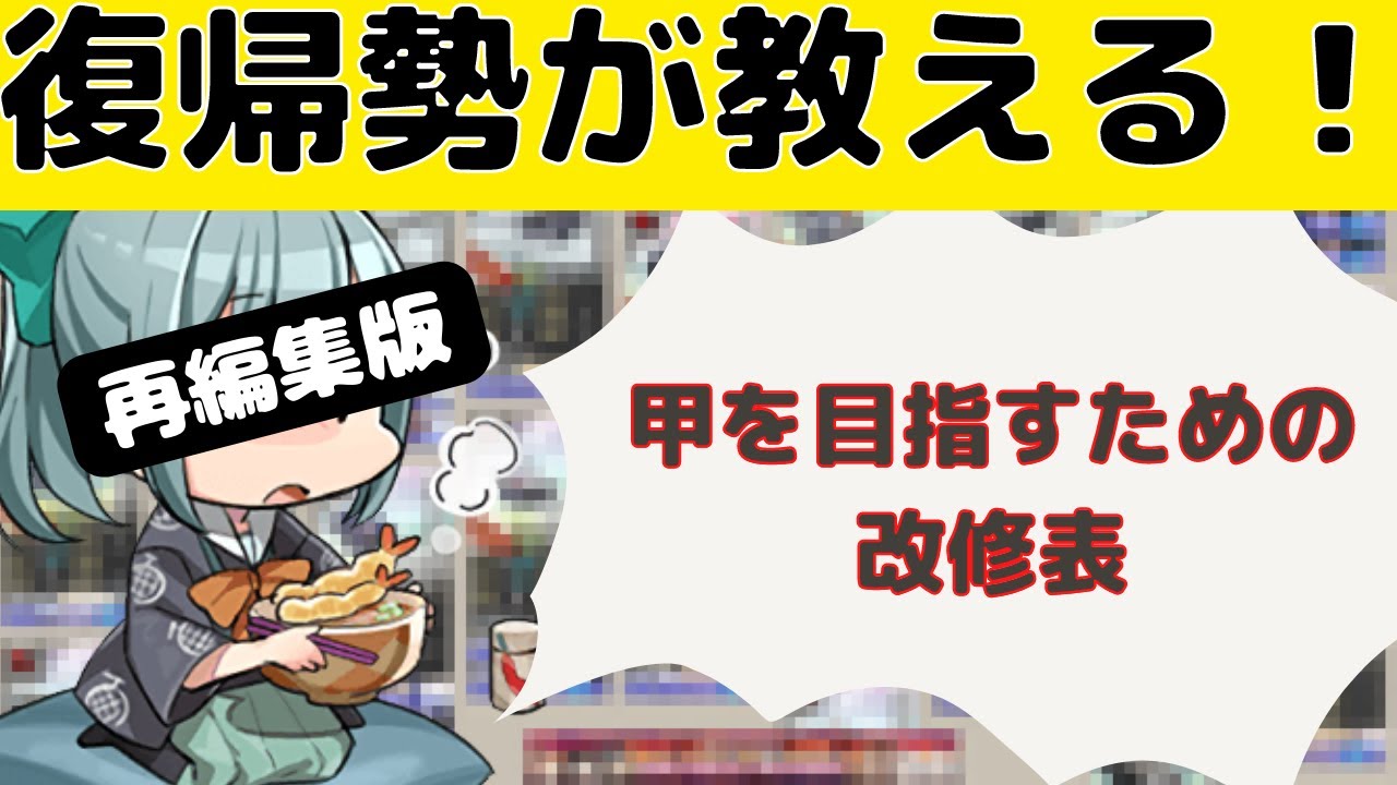 【再編集版！】復帰勢が教える！甲を目指すための改修おすすめ一覧【艦これ】【KanColle】【現役甲提督】【ゆっくり解説】【初心者必見】