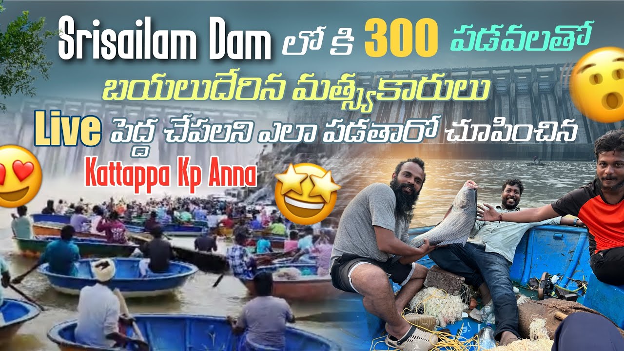 SRISAILAM DAM లోకి 300 పడవలతో బయలుదేరిన మత్స్యకారులు LIVE పెద్ద చేపలని ఎలా పడతారో చూపించిన KATTAPPA