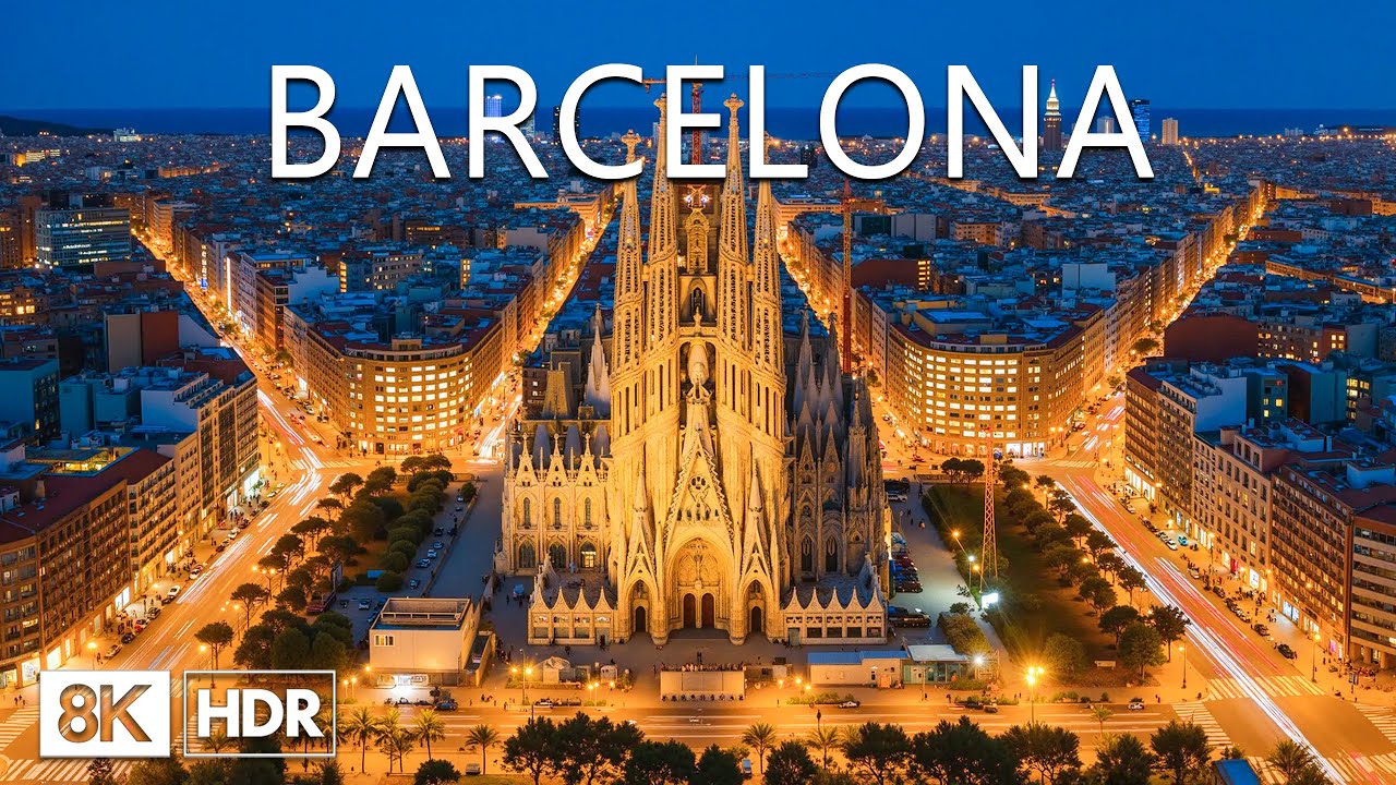 Barcelona 2026 8K 🇪🇸 Iconic Sagrada Familia, Dazzling Gaudi Architecture & Luxury Coastal Vibe