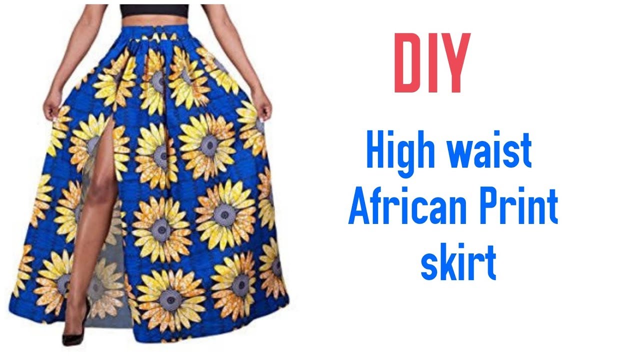 DIY High Waist African Print Skirt with Elastic