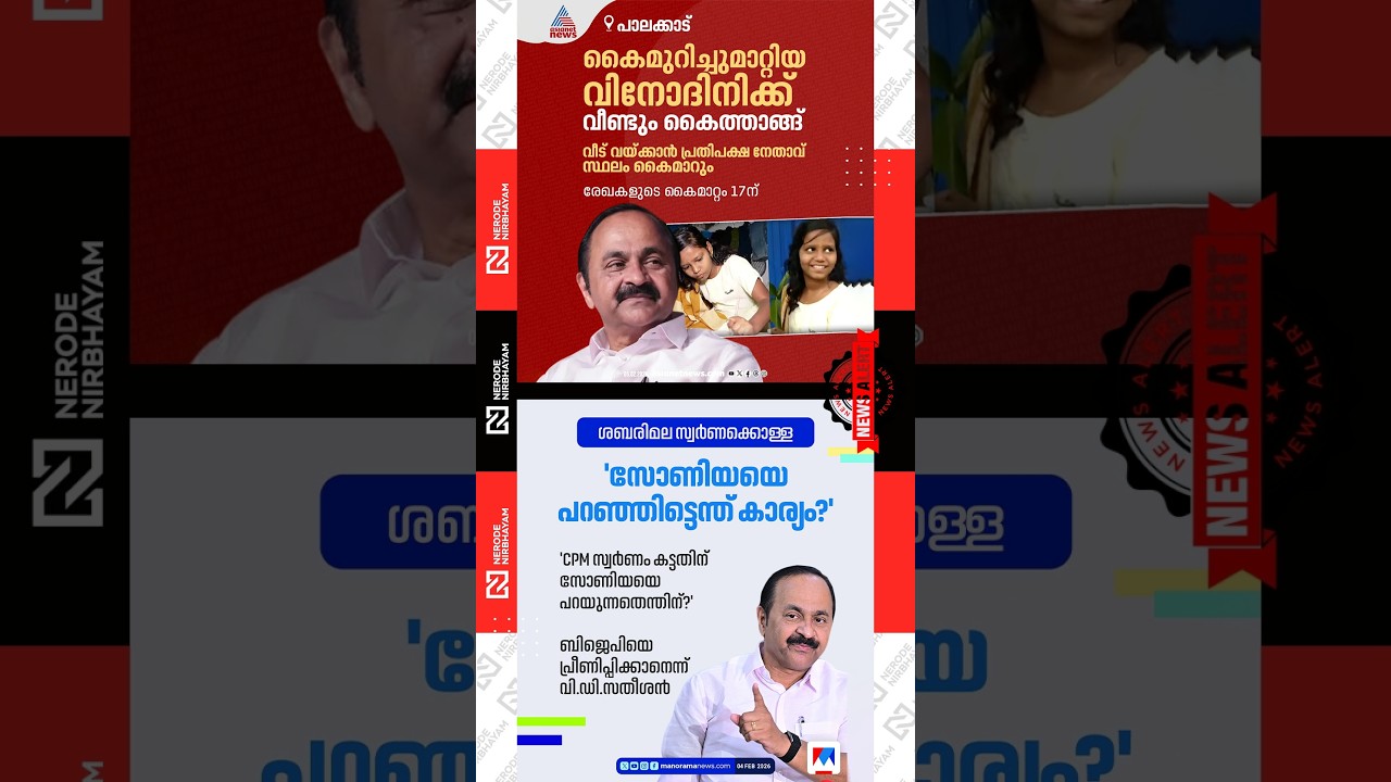 VD Satheesan has extended support to Vinodini | Sonia Gandhi | CPM | sabarimala gold theft | ldf udf