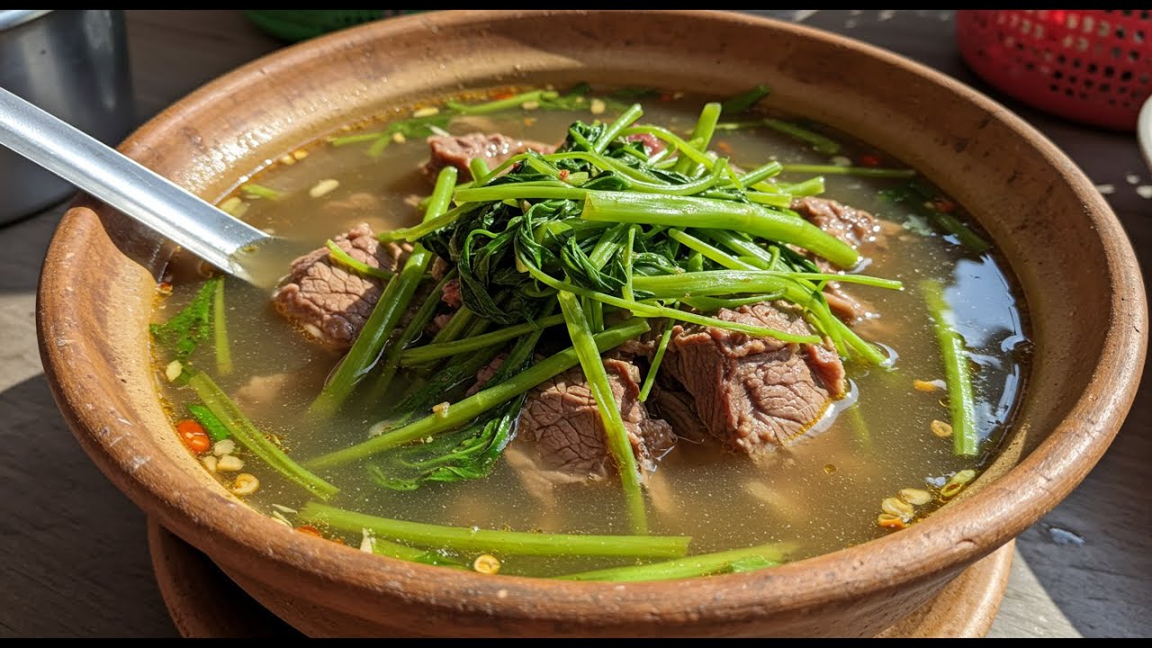 KHMER AUTHENTIC BEEF SOUR SOUP WITH MORNING GLORY FULL VIDEO