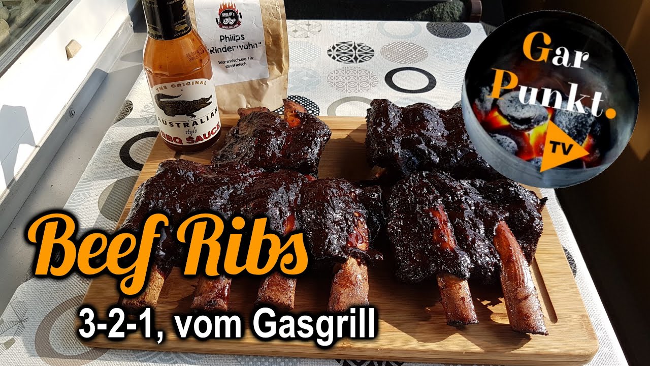 Beef Ribs, 3-2-1, vom Gasgrill - GarPunkt.TV #81 - Broil King Baron 490 - BBQ Rezept deutsch
