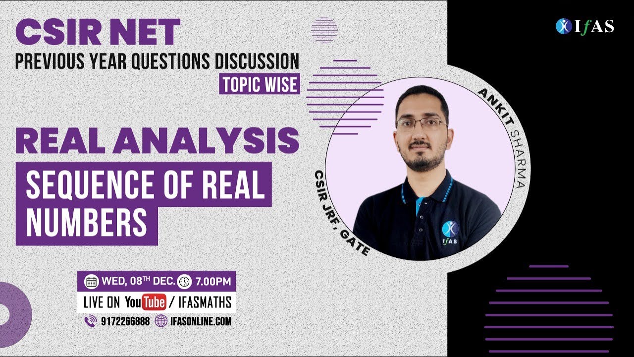 CSIR NET Mathematics Real Analysis Sequence of Real Number Previous Year Question Papers Solution