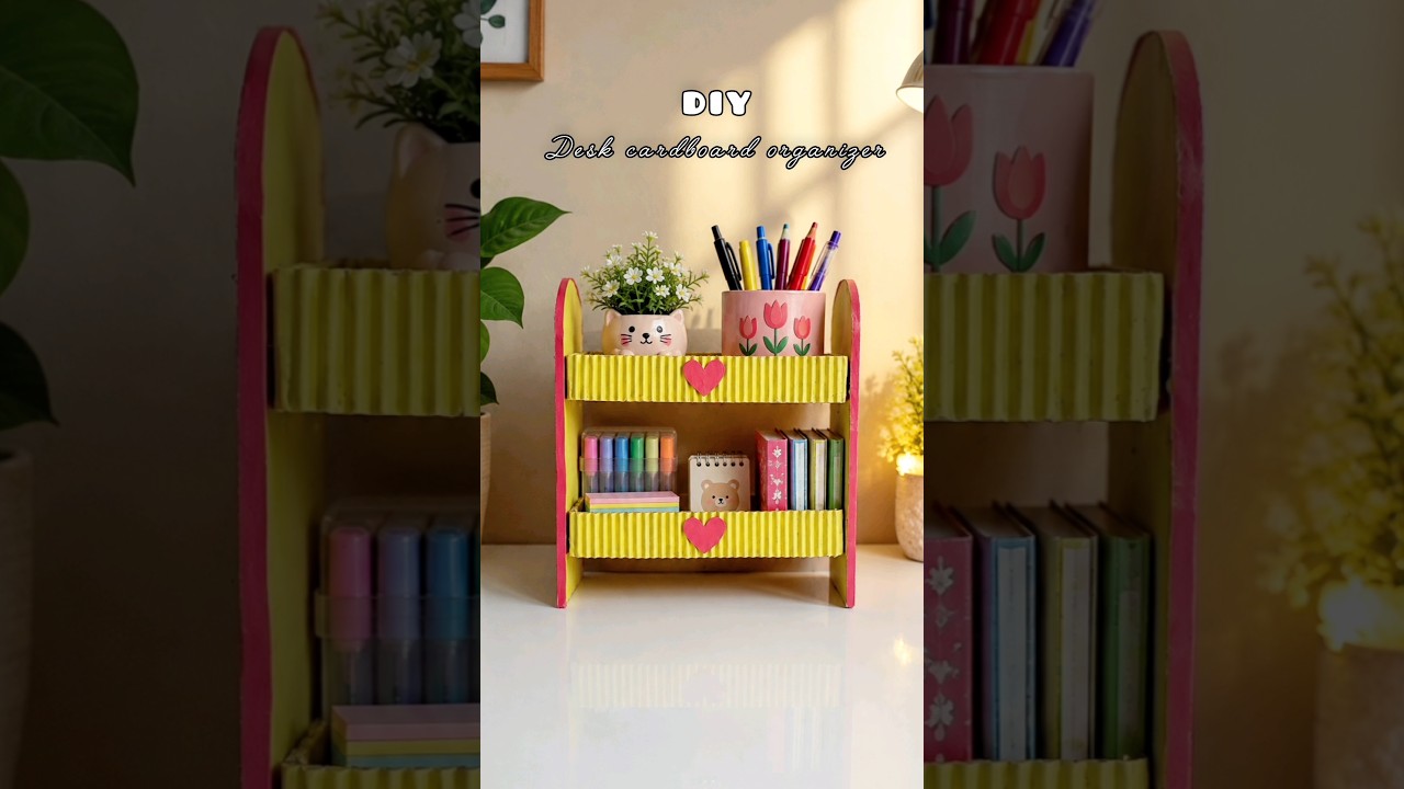 DIY desk cardboard organizer #diy #art #craft #fyp #publicpage #shorts