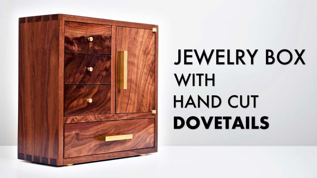 Walnut Jewelry Box with Hand Cut Dovetails 💎 How To - Woodworking