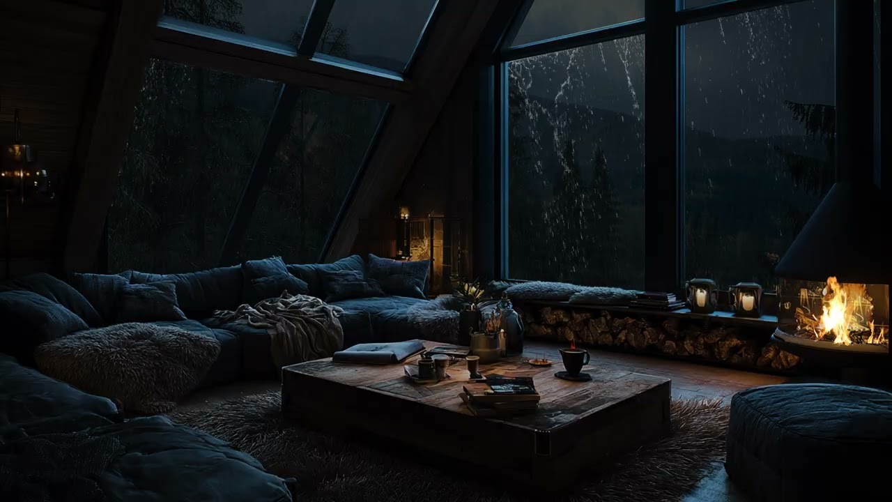 Tranquil Cabin Hideaway with Rain and Fireplace Helps You Sleep Better Instantly