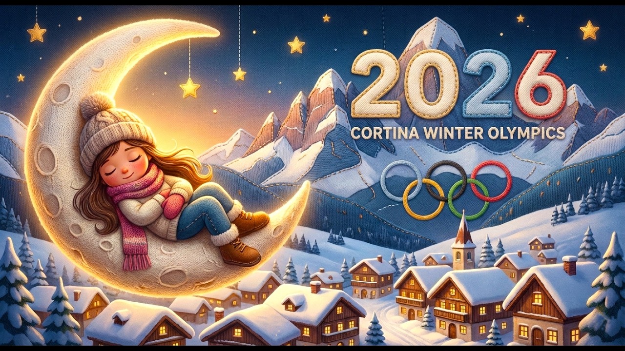 Winter Olympics 2026 Sleep Village 🇮🇹 Cortina Ambiance & Soft Snow Sounds (Deep Sleep)