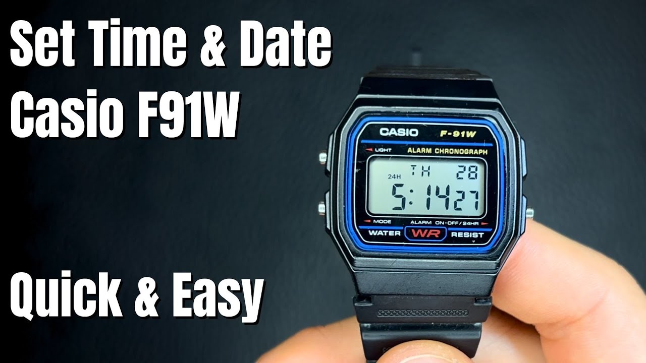 Установка или изменение ВРЕМЕНИ и ДАТЫ на Casio F91W