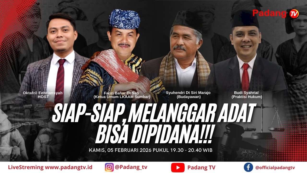🔴LIVE:Dialog Detak Sumbar - LGBT, Penyakit Masyarakat hingga Konflik Sosial Bisa Dijerat Hukum Adat?