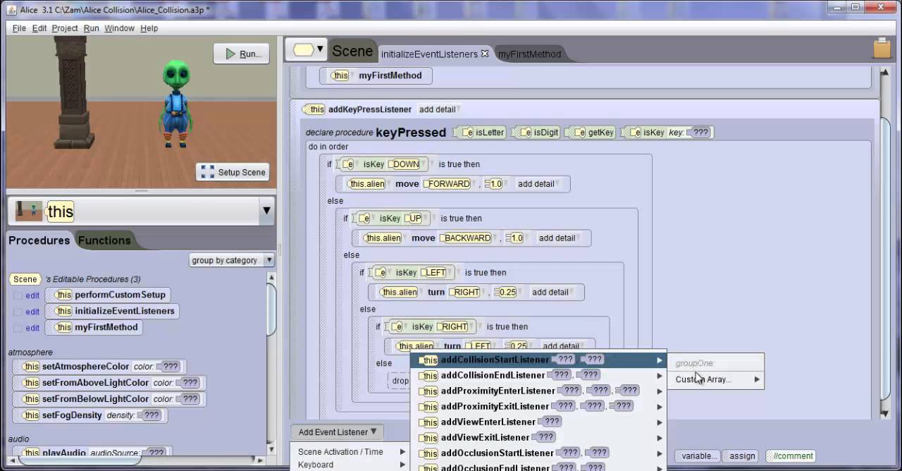 RCI ICS Alice 3 - Lesson 13: Collision Events