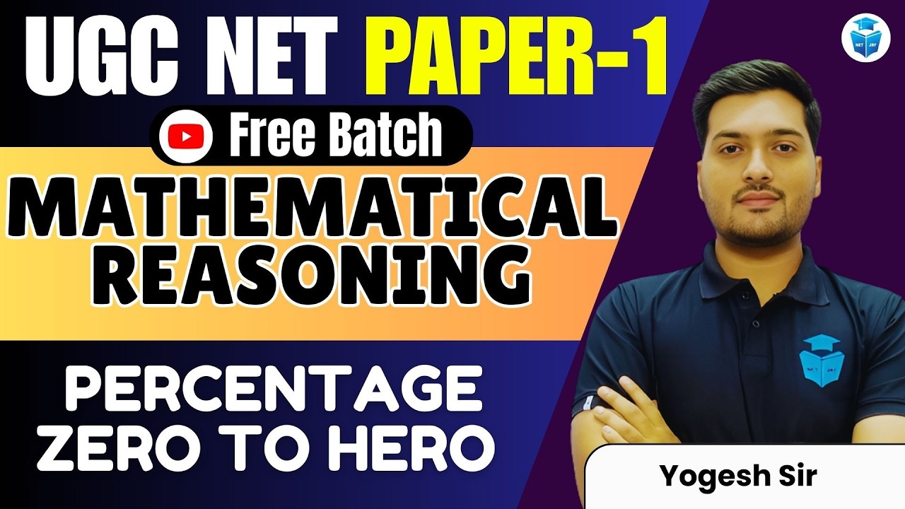 UGC NET Paper 1 Mathematical Reasoning | Percentage | UGC NET June 2026 | JRFAdda