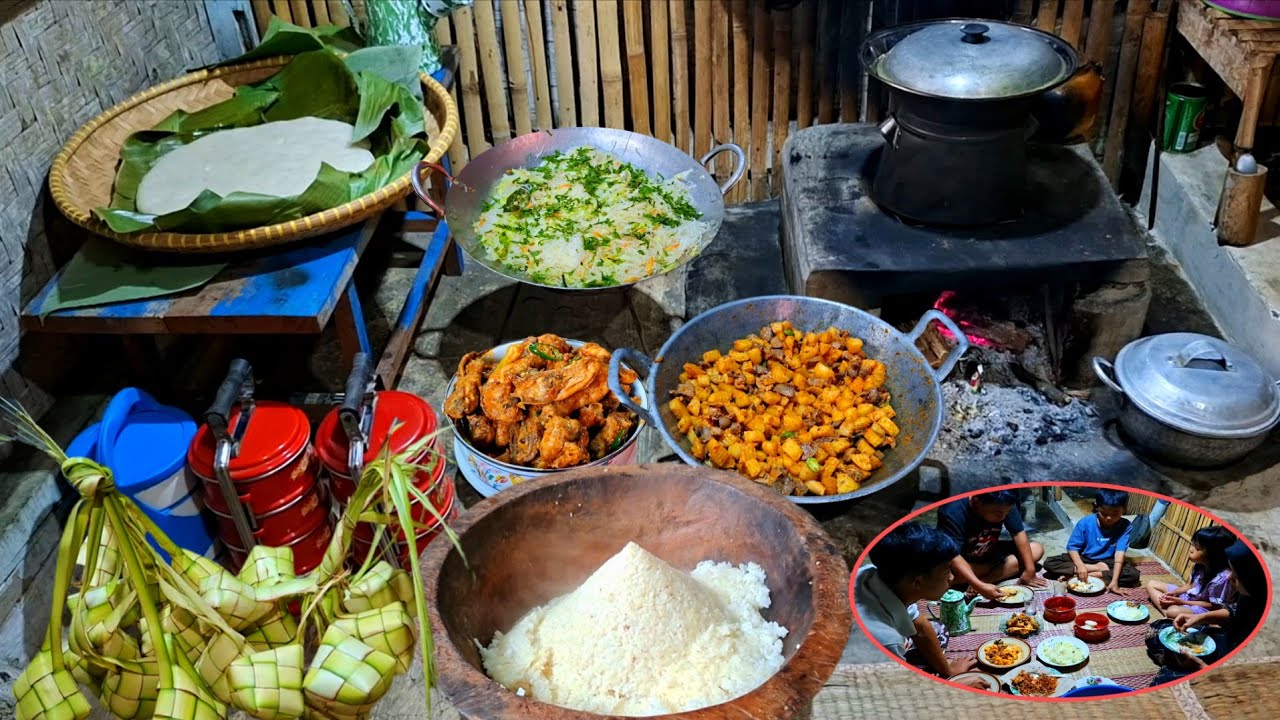 TRADISI MENJELANG LEBARAN DI KAMPUNG MENU KHASNYA SEPETI INI‼️KETUPAT,SAMBEL GORENG OPOR ULI