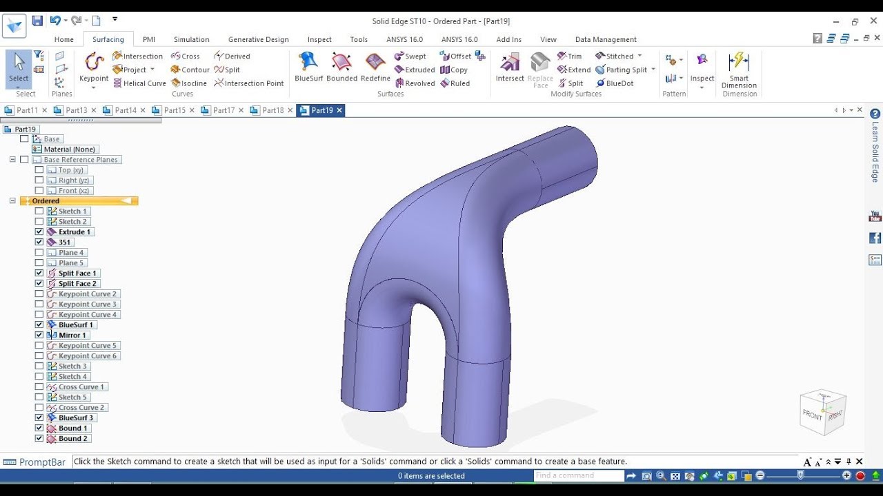 SolidEdge Surface and Curve