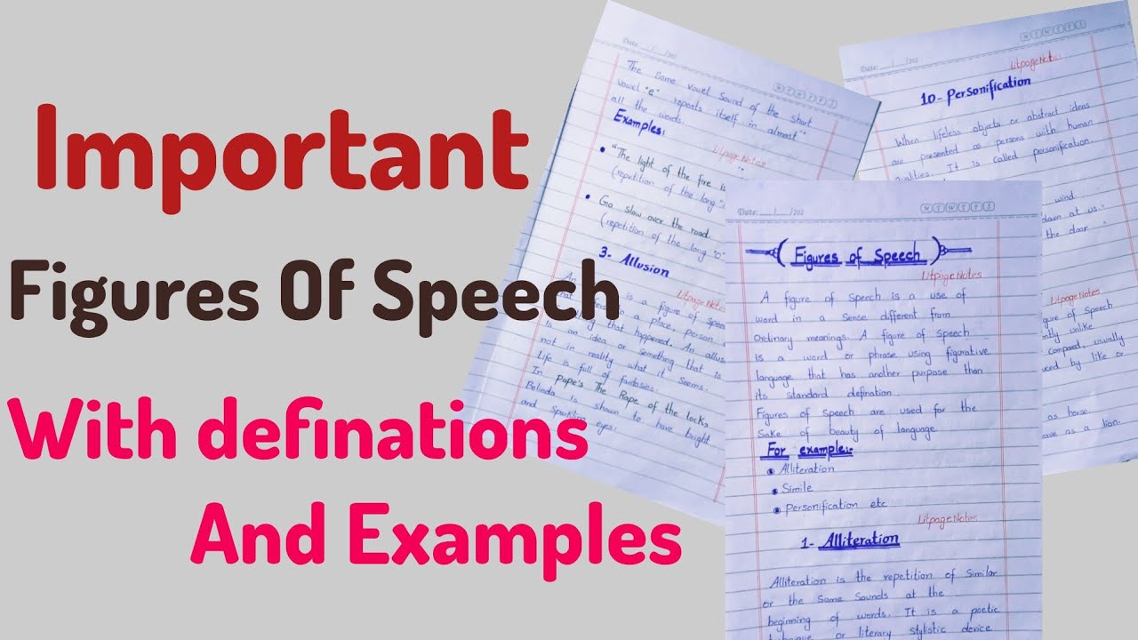 Figure of speech in english literature | Definitions with examples | Notes