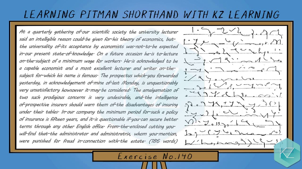 Exercise No.140 @ 75 WPM - Pitman Shorthand Dictation - KZ Learning