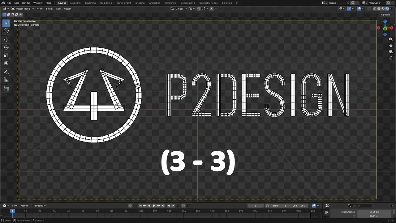 Creating 2D Logo Animation in Blender - P2Design (3-3) #blender #animation  #tutorial