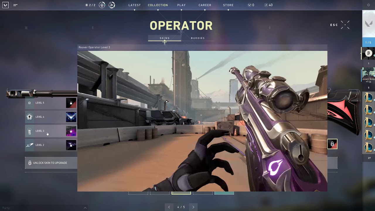 Reaver Operator upgradable Skin preview - Valorant Closed Beta