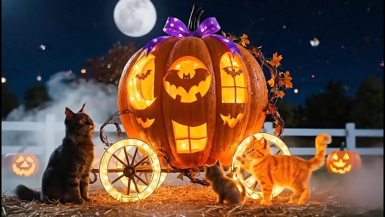 Maine Coon Cat Family’s Magical Halloween Adventure Heartwarming AI Animated Story
