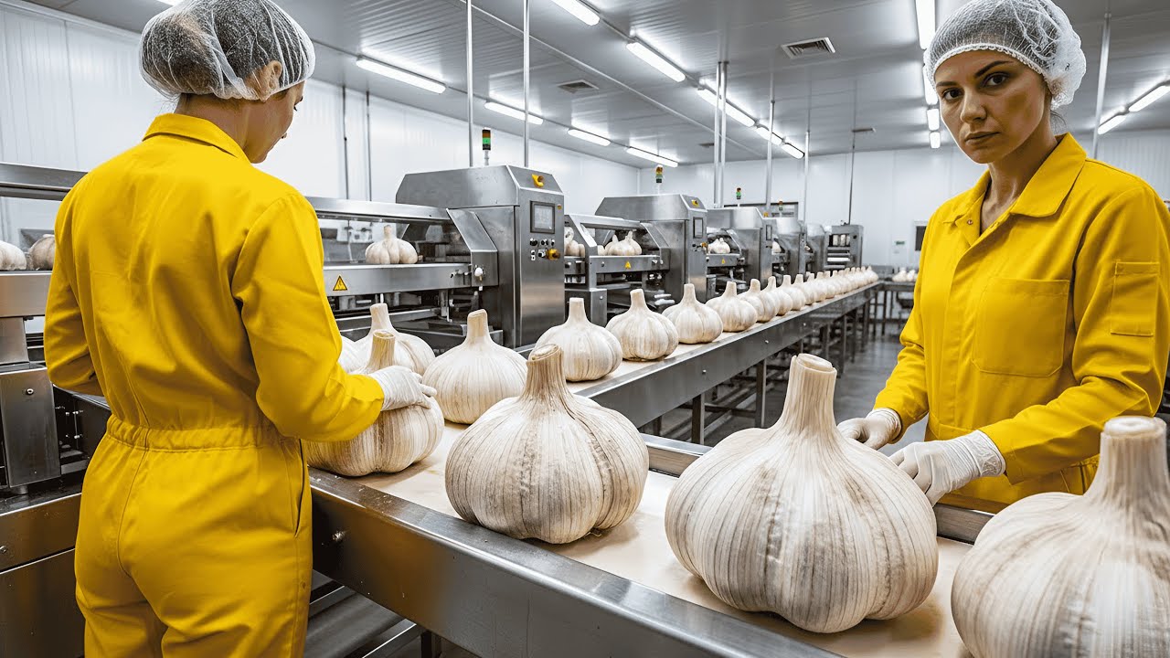 Giant US Garlic Factory Exposed (Step by Step process)..,