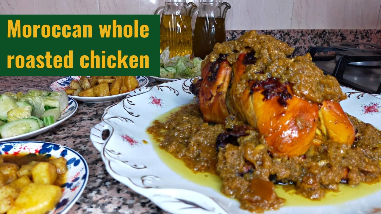 Whole Roasted Chicken with Preserved Lemons | Mediterranean Recipe