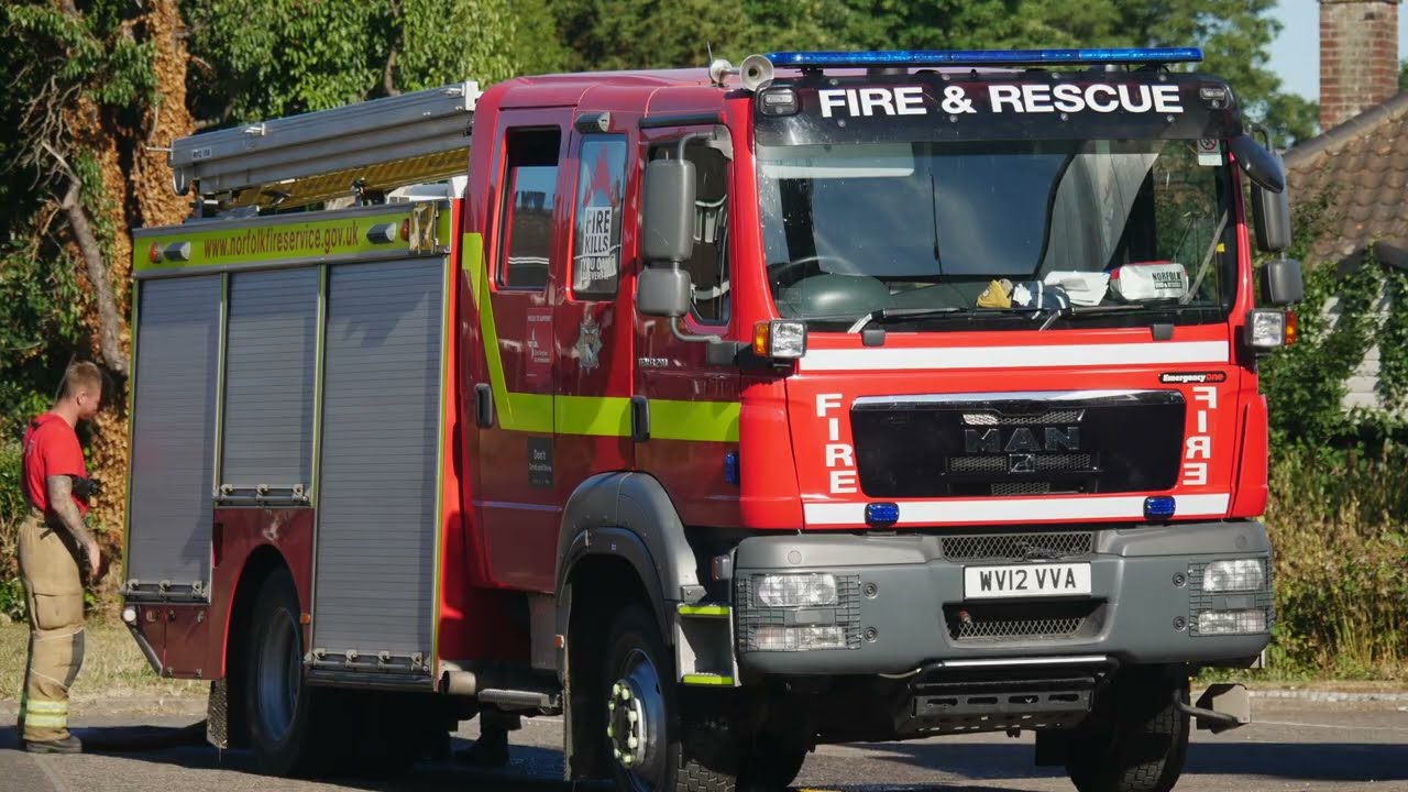 Sprowston Fire and Rescue Station. A busy evening during the July heatwave of 2022.