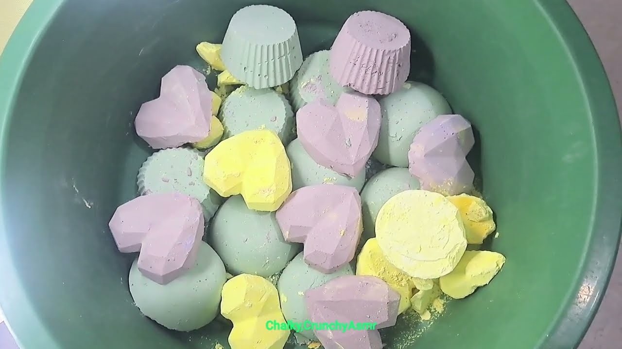 GREEN/ YELLOW/ PINK REFORMED GYMCHALK 💚💛🩷  #trending #satisfying #softchalk