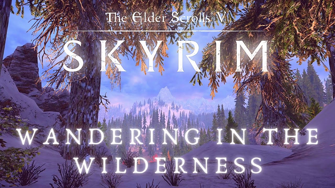Skyrim SE 4K Music & Ambience | Walking Across Skyrim - Pinefrost Tower To Solitude | Ambient Music
