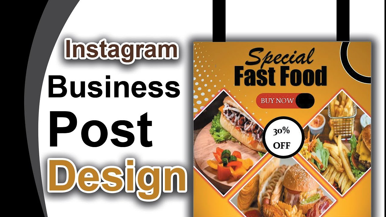Social Media Post design tutorial: Instagram fast food business post design idea in ms word || Post.