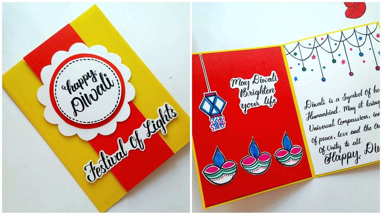 DIWALI CARD MAKING Handmade 2024 | How to make Diwali greeting card | Diwali card ideas | Tutorial