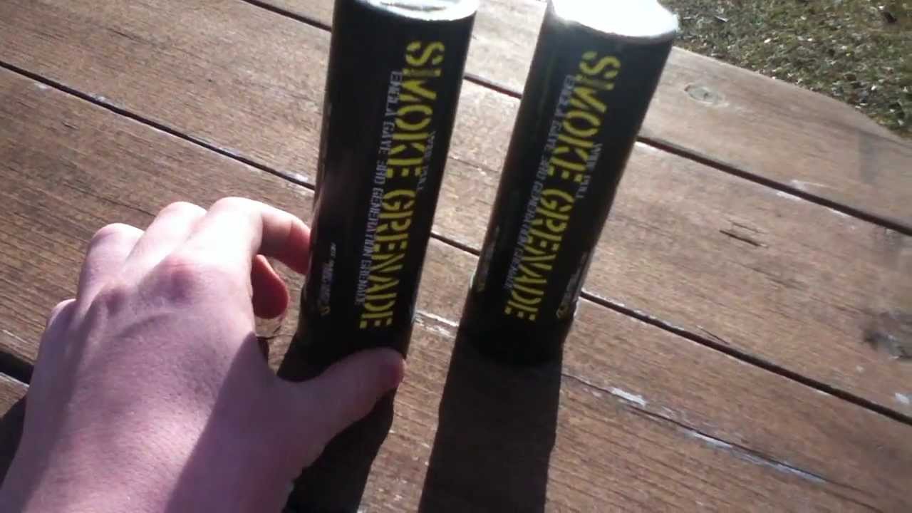 airsoft smoke grenade review and fireing test!