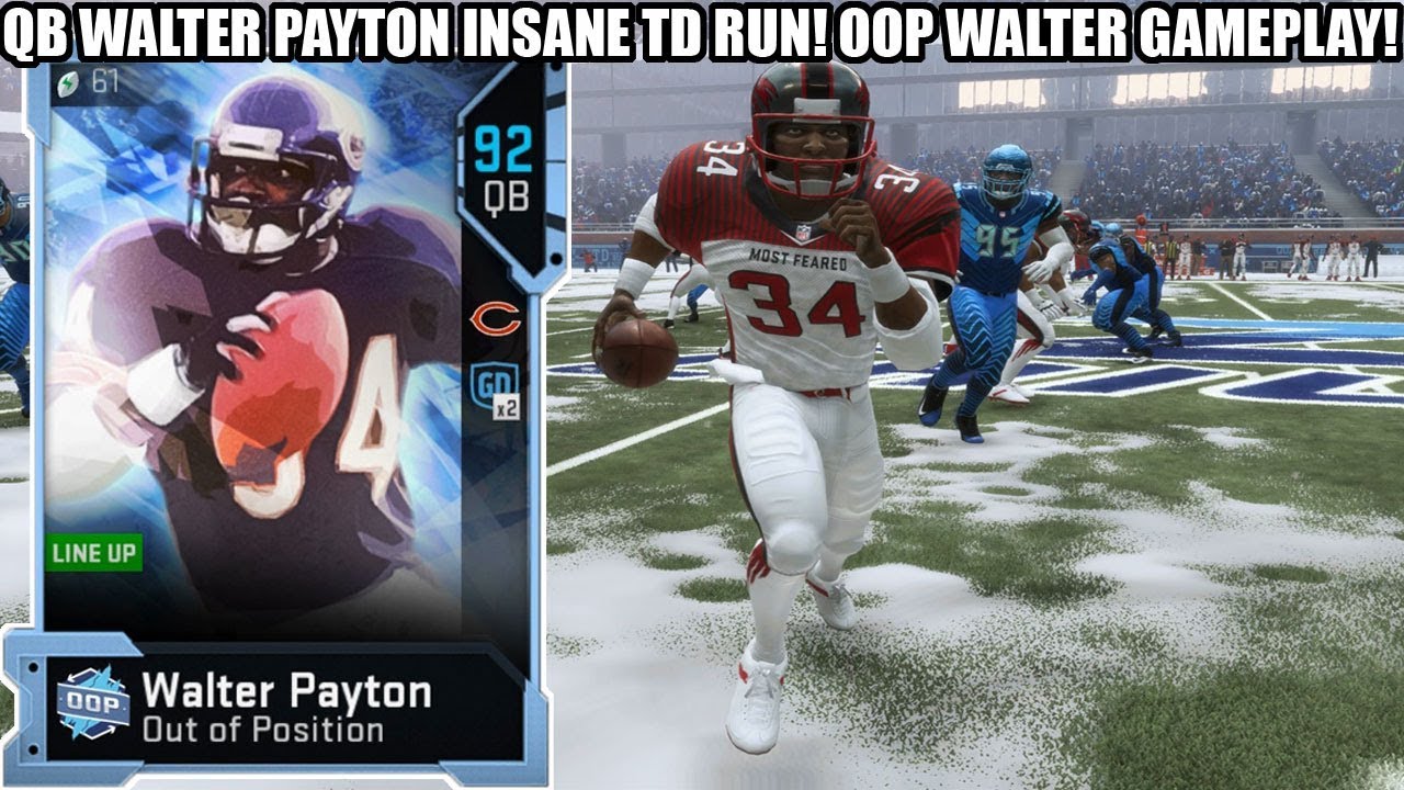QB WALTER PAYTON INSANE TOUCHDOWN RUN! QB WALTER PAYTON GAMEPLAY! | MADDEN 19 ULTIMATE TEAM