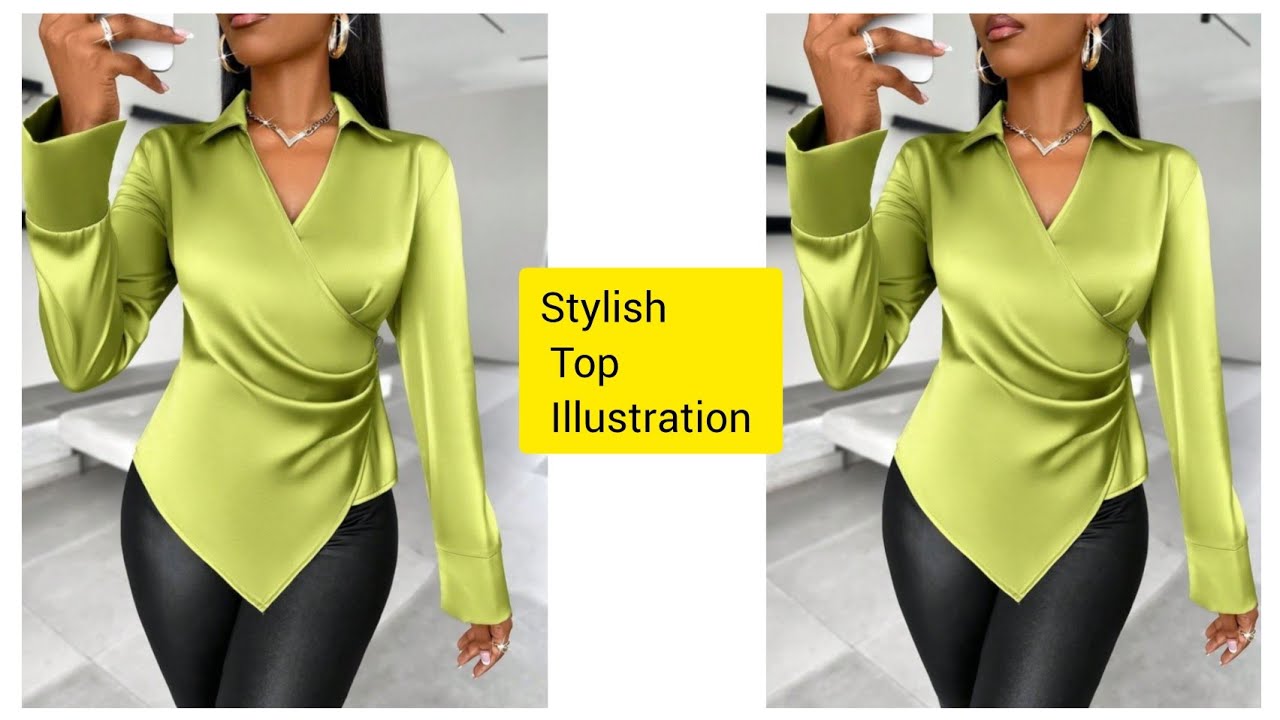 Stylish Wrap Top Illustration /Pattern Making Idea.