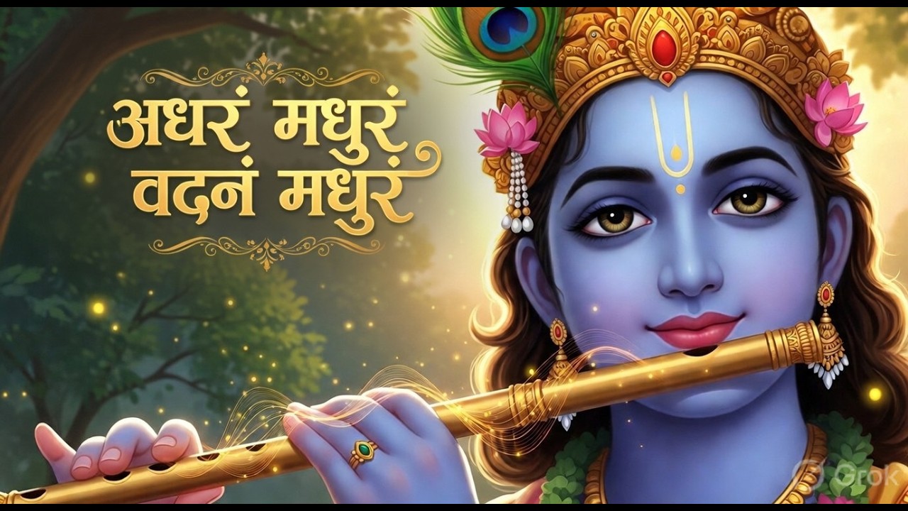 अधरं मधुरं वदनं मधुरं | Madhurashtakam Krishna Bhajan | Divine Krishna Song