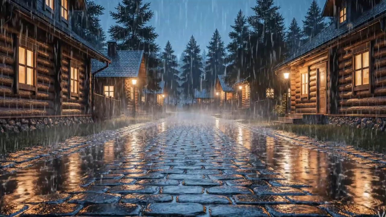 Streaming Cozy Rain in a Forest Street at Night | ASMR for Relaxation