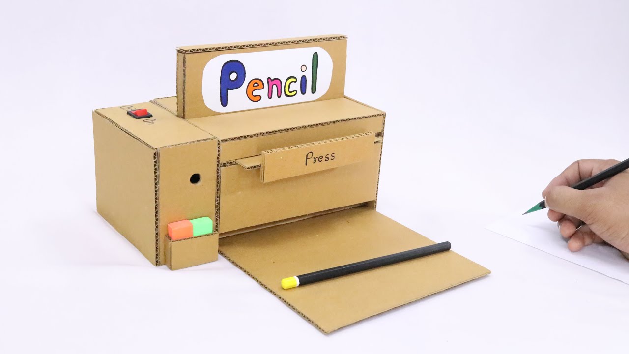How to Make Pencil Sharpener Machine from Cardboard