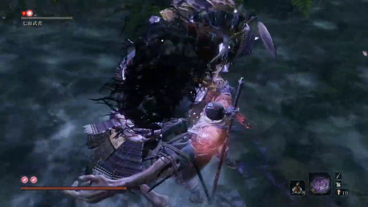 [隻狼] 七面武者への落下忍殺 - SEKIRO: SHADOWS DIE TWICE Shichimen Warrior Plunging Deathblow