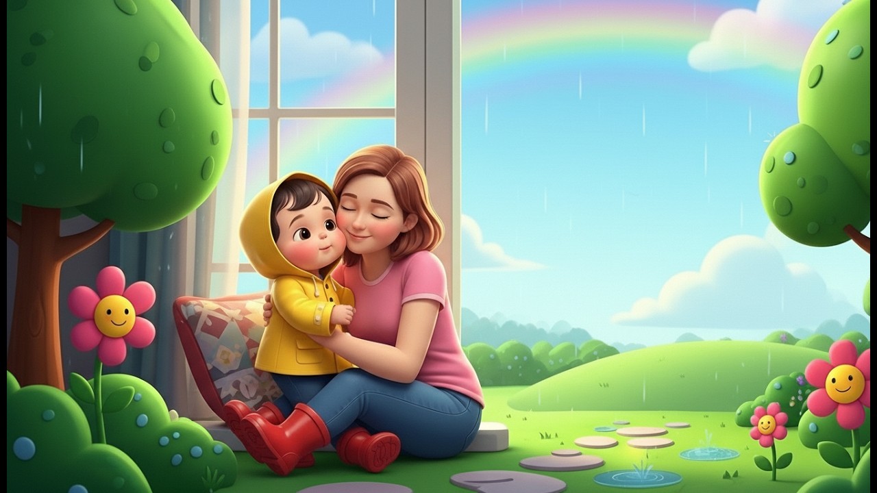 🌈Tip Tip Rain Rhyme for Kids🌧️| Rain Song for Toddlers #kids #rain #video #trending #rainbow
