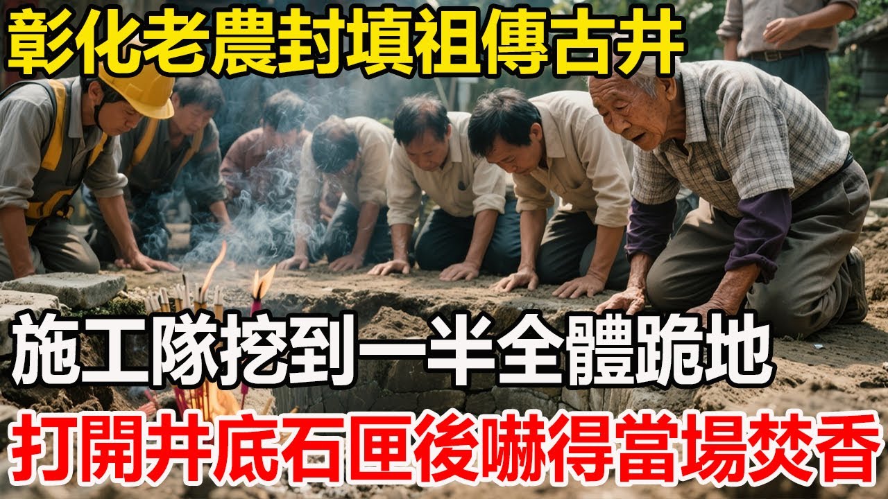 彰化老農封填祖傳古井，施工隊挖到一半全體跪地，打開井底石匣後嚇得當場焚香！