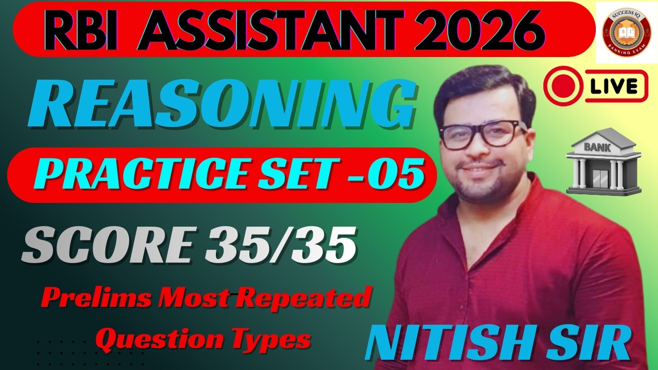 RBI Assistant 2026 Prelims Reasoning ⚡|Concept + Practice 🎯5 |Maximum Score Strategy 💯 |Nitish Sir 🚀