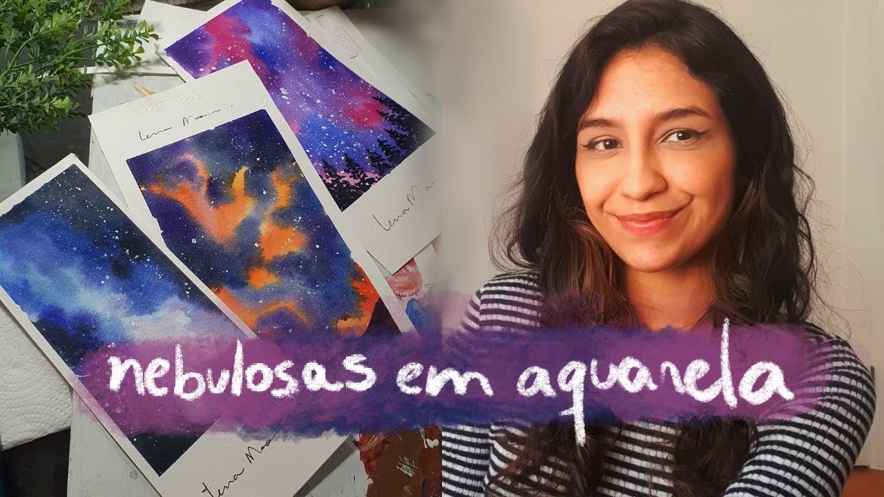 [TUTORIAL] Como PINTAR suas primeiras NEBULOSAS em AQUARELA - Lena Mao