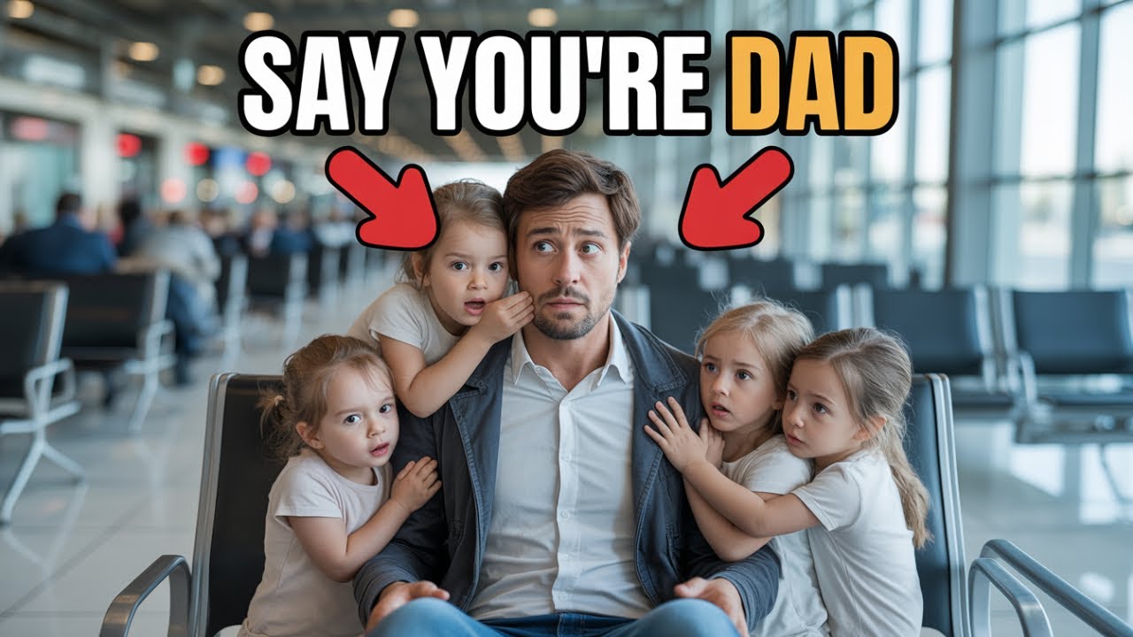 Single Dad Waiting at an Airport Gate—Until Triplet Girls Whispered, “Pretend You’re Our Father”