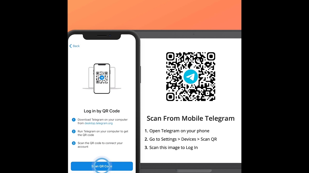 Telegram tips:  QR Code Login