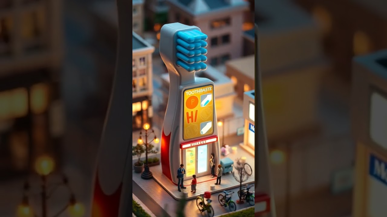Satisfying, toothbrush as building ! 