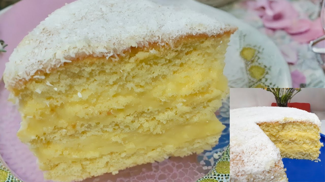 BOLO PÃO DE LÓ COM CREME BELGA