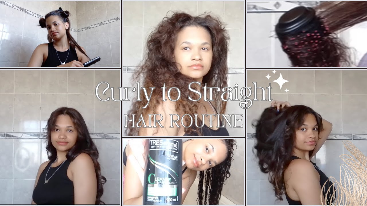 Curly to Straight Hair Routine (Lazy edition)