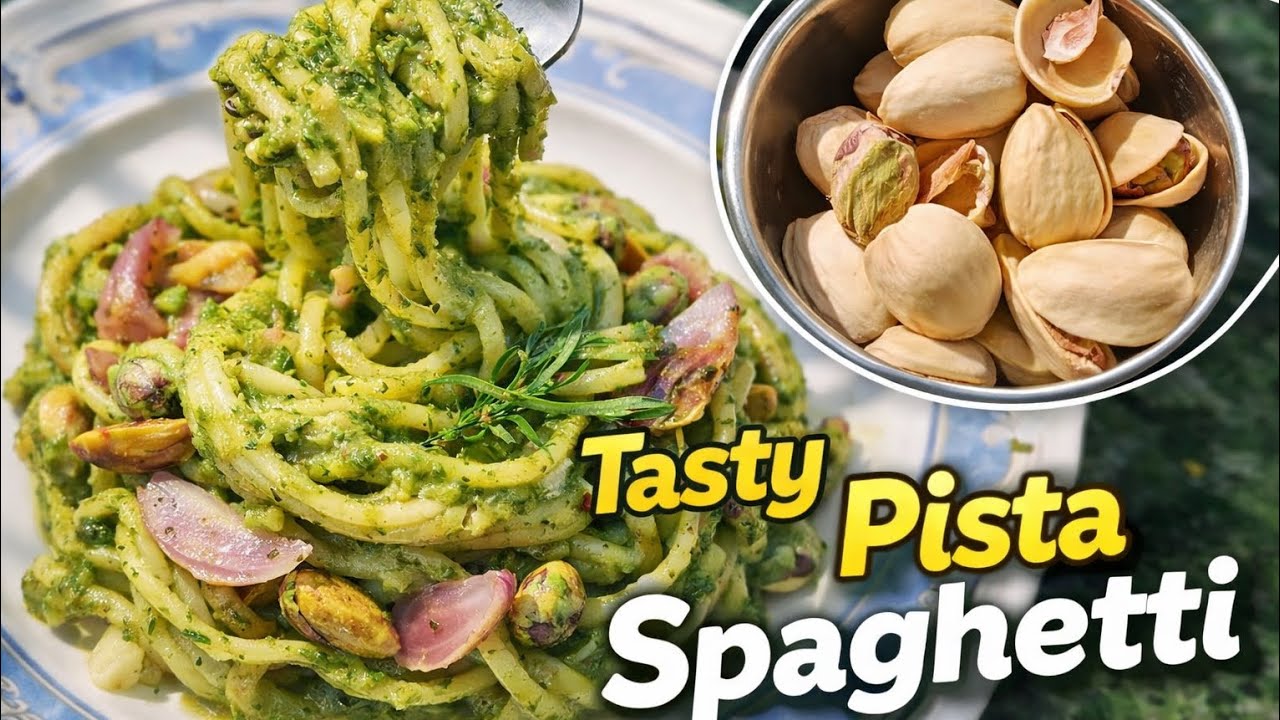 White sauce nahi… aaj pista pasta banega! 💚🔥”
