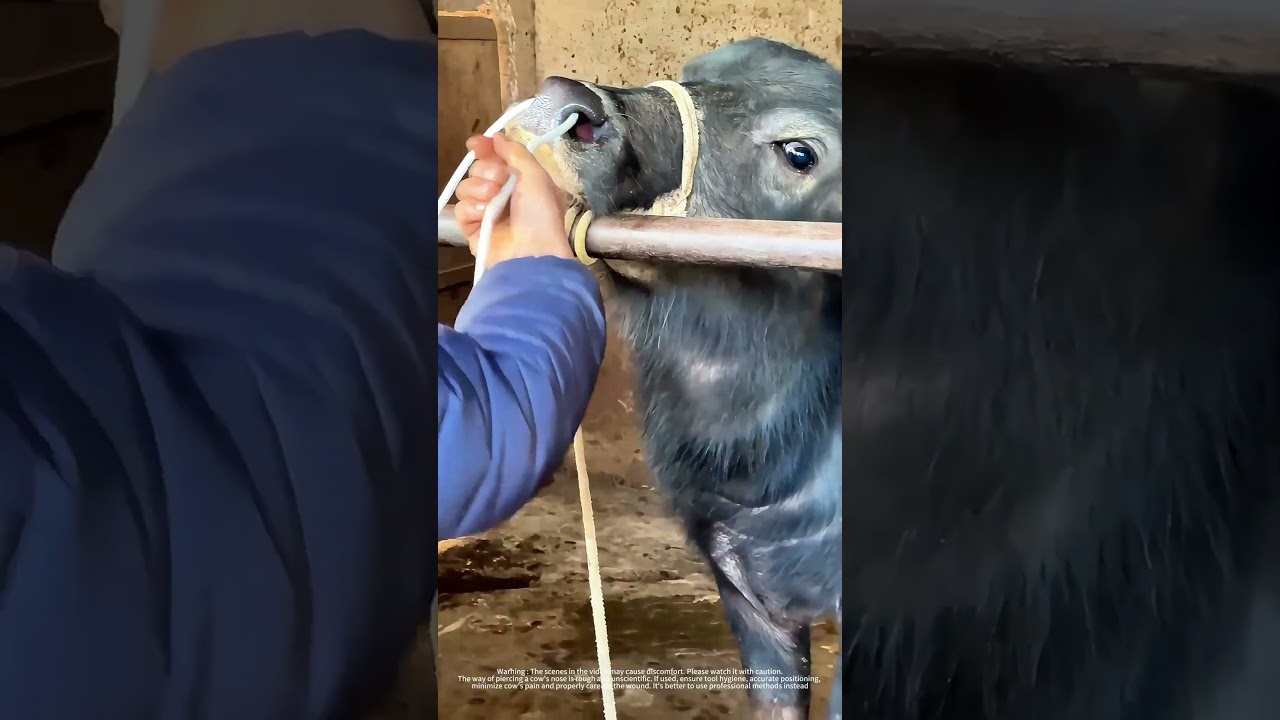 Rural Way Of Piercing Cow's Nose !