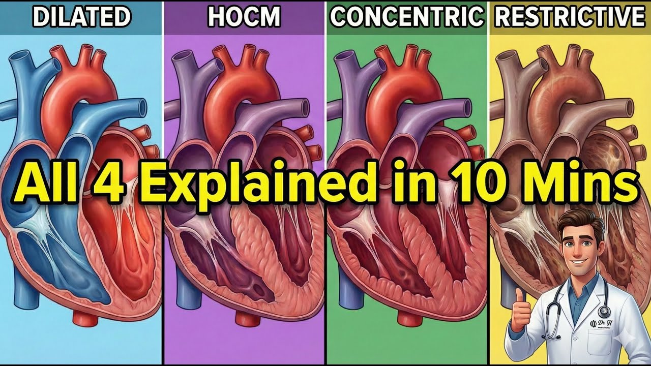 Master Cardiomyopathy in 10 Mins | HOCM | Dilated | Concentric | Restrictive | HY USMLE #cardiology