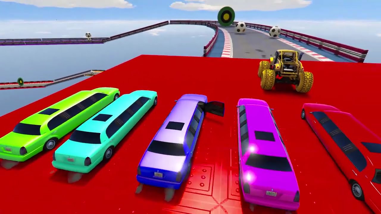 TRANSPORTING PIXAR CARS & FRUITS WITH COLORED & JOHN DEERE vs CLAAS vs TRACTORS - BeamNG.drive
